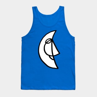 Smiling Moon on Blue Tank Top